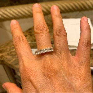 Vintage 925 China clear crystal ring